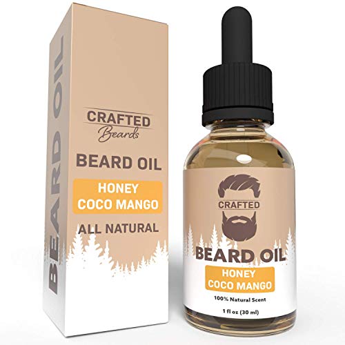 Best Beard Oil for men  Crafted Beard Oil Conditioner - Honey CoCo Mango Scent  All Natural Beard Oil and Mustache Oil  Quick Absorption  Made in the USA (HM))