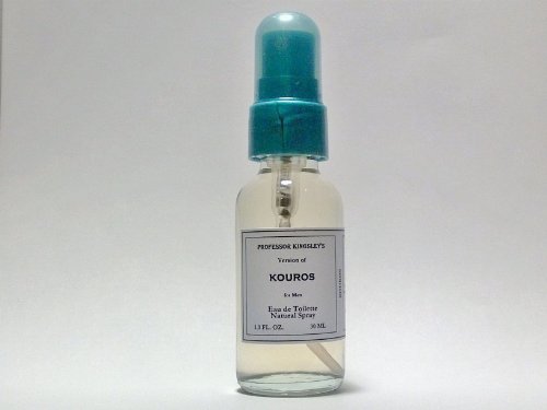 Professor Kingsley's Impression of Kouros for Men. EDT Natural Spray. Fragrance 18% by Vol. (1.0 oz EDT Natural Spray)