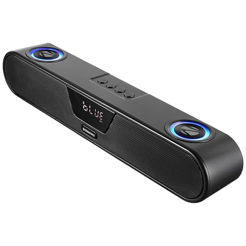 Image of ZEBRONICS Astra 40 Portable Bluetooth Speaker, 20W RMS, Dual Drivers + 2 Passive Radiators, Upto 8 Hours Playback, BTv5.3 | USB | AUX | mSD | TWS, Splash Proof, RGB, Deep Bass (Black)