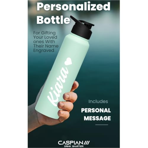 Image of CASPIAN / / / Hike Stainless Steel Customize Sipper Water Bottle (CUS-Light Green 1 Litre, Set of 1)| Leak Proof Thunder for Fridge Home Office Travel School Kids Boys Girls Adults Sports Gym Yoga