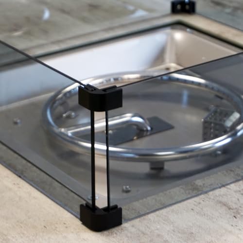 Furnishings For Less UK L Shaped 9 Seater Beige Wooden Rattan Patio Set With Square Fire Pit Table Outdoor Seating (No - Rain Cover) - Image 4