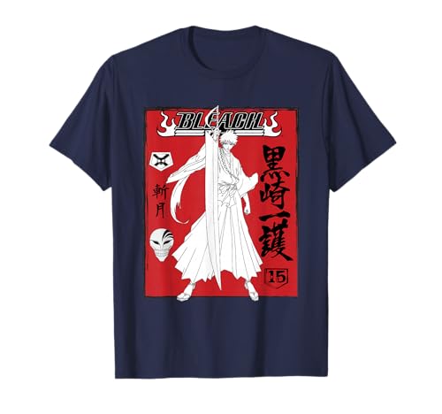 Bleach Ichigo Kurosaki Hollow Mask Collage Red Kanji Anime T-Shirt