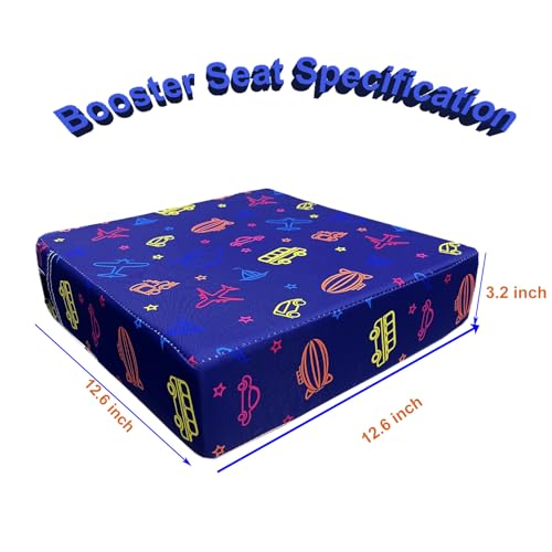 Image of Toddler Booster Seats for Dining Chair with Double Safer Straps Non-Slip Bottom for Kids, Portable Travel High Density Sponge Detachable Cushion for Boys Girls