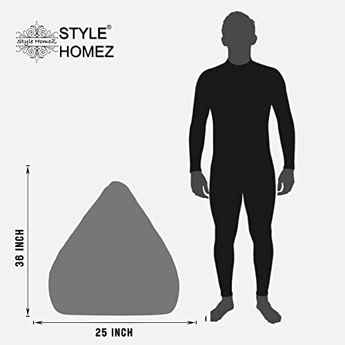 Style Homez ORGANIX Collection, Classic Bean Bag XL Size Green Color in Organic Jute Fabric, Cover Only - Image 4
