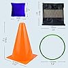 419dp0usw6l - unanscre 31PCS 3 in 1 Carnival Outdoor Games Combo Set for Kids, Soft Plastic Cones Bean Bags Ring Toss Game, Gift for Birthday Party/Xmas