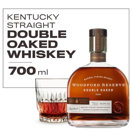 Woodford Reserve Woodford Reserve Double Oaked - Bourbon Whiskey - Ein hochwertiges Geschenk - Vollmundig würziger, süßer Geschmack nach dunkler Schokolade & Karamell - 0.7L/43,2% Vol. - Produktansicht 3 | TV | Video | Foto