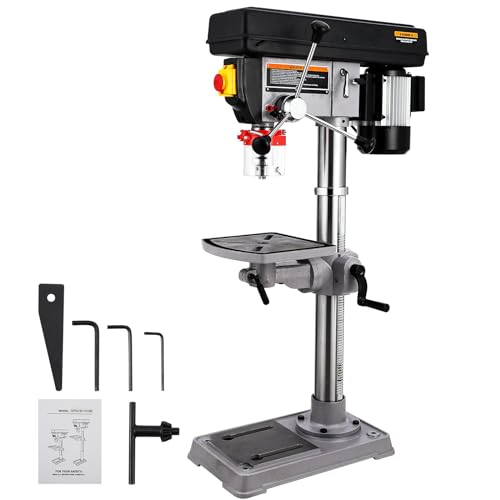 Garvee 13 in Benchtop Drill Press, 7.5 Amp 120V Pure Copper Motor, 288-3084 RPM Variable Speed Cast Iron Bench Drill Press, 0-45°Tilting Worktable, T