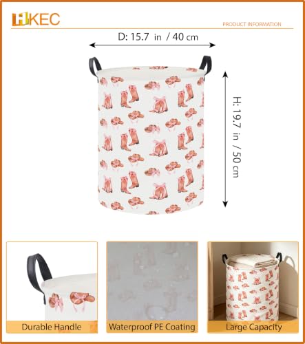 Image of 19.7 inch Laundry Basket,Dirty Clothes Hamper,Waterproof Storage Bin,Room Decor(New Cowgirl)