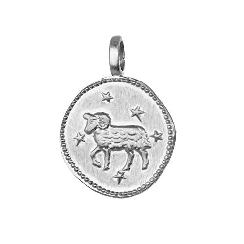 Preisvergleich Produktbild NKlaus Widder Sternzeichen 925 Sterlingsilber anlaufgeschützt Ø 16mm Ketten Anhänger rhodiniert Horoskop Zodiac 1664