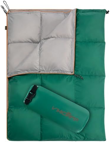 Down Camping Blanket, Lightweight Packable Outdoor Blanket, Warm