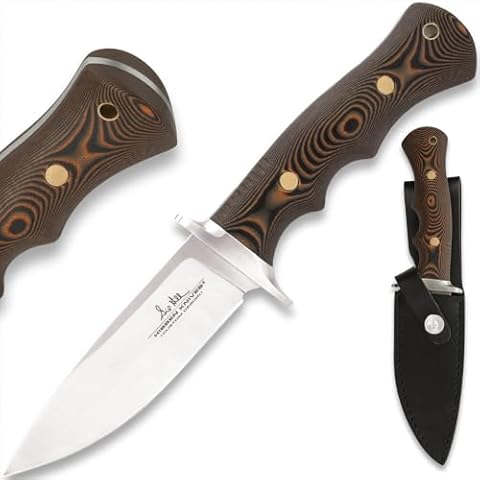 Gil Hibben Tundra Bushcraft Knife | 420HC Steel Blade with Satin Finish | G10 Handle | Designed by Master Knife Maker Premium Leather Belt Sheath | Overall Length 9 5/8" Cover