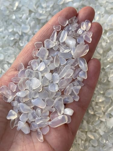 Image of 2 oz Lot Semi Tumbled Opalite Chips, Crushed Mini Opalite Crystals, Undrilled Crystal Chips
