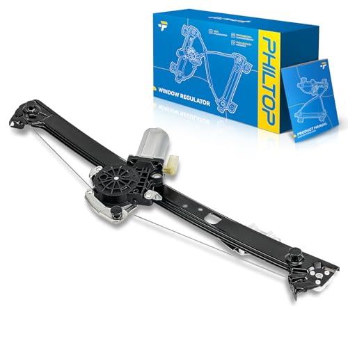 Image of PHILTOP Rear Right Passenger Side Power Window Regulator and Motor Assembly Compatible with 2000-2006 BMW X5 Replaces 741-413,2 Pins