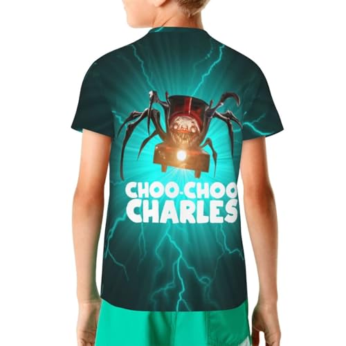 Choo-Choo Charles Kids T-Shirt 3D Printed Graphic T-Shirts Boys and Girls Short Sleeve Shirts for Youth Kids2
