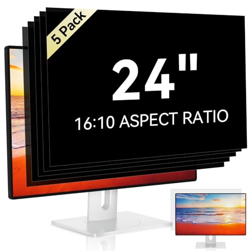 Mamol [5-Pack] 24 Inch Computer Privacy Screen for 16:10 Widescreen Monitor, Anti Glare Anti-UV Eye Protection Desktop PC LED Monitor Filter, Removable Anti-Scratch Screen Film 24in