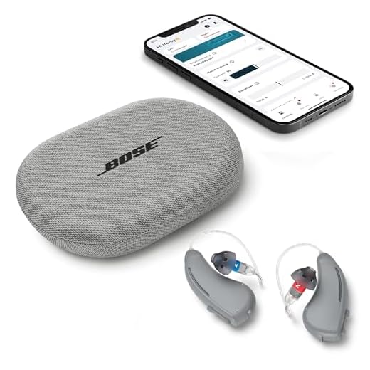 Lexie B1 OTC Hearing Aids Powered by Bose - Bluetooth-enabled Hearing Aids for Adults and Seniors with Invisible Fit and All Day Comfort | Replaceable Batteries, Noise Reduction and Self-Fit Solution (Light Gray)