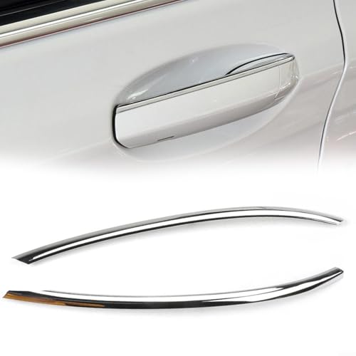 ​Pair Chrome Side Exterior Door Handle Trim Strip Cover Trim