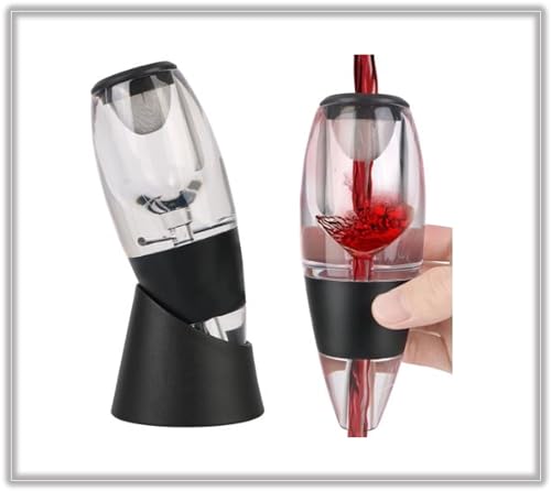 Portable Wine Decanter and Aerator, Acrylic Red Wine and Whisky Decanter Pourer with Base, Amazing Gift idea for Wine Lovers, Mother´s Day, Valentines Day, Father´s Day Gift Idea