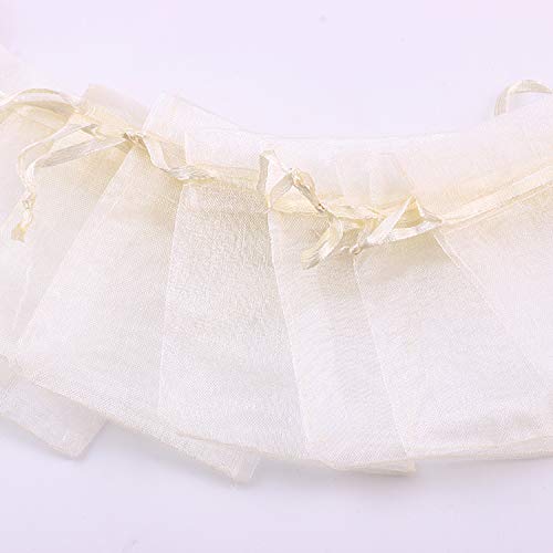 Bolsas de organza beige 30x40cm para regalos y joyas de boda pack de 100 unidades 3
