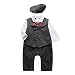 Baby Boy's Jumpsuit Romper 3Pcs Newborn Gentleman Formal Tuxedo Suit Outfit Set