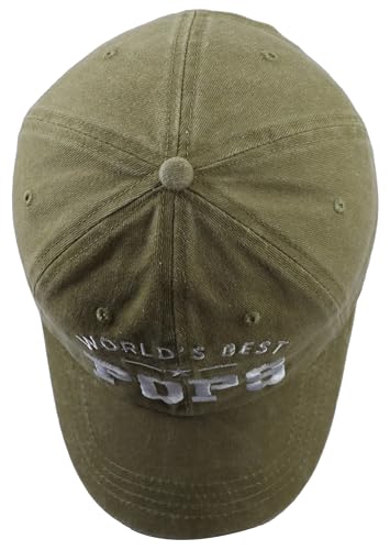 Image of World's Best Pops Hat for Men, Funny Adjustable Cotton Embroidered Papa Baseball Cap