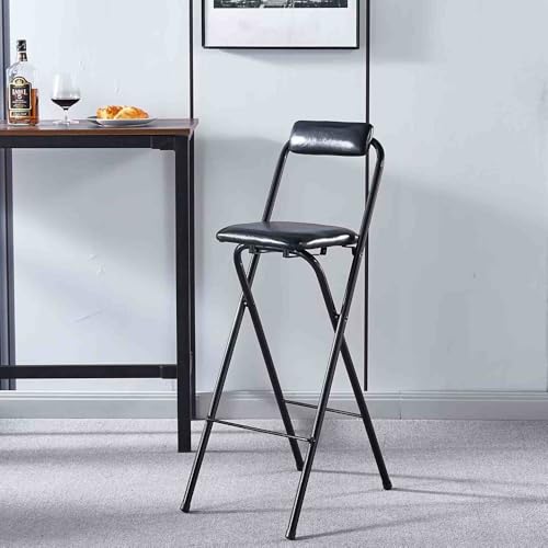 Chaise pliante portable confortable contre le manque de place noir