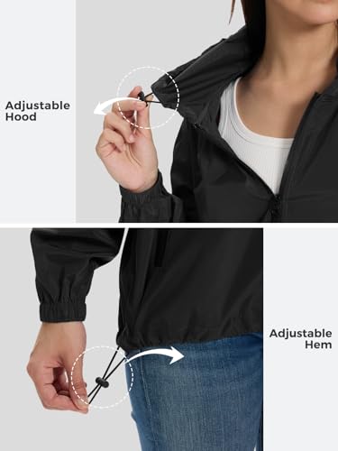 SaphiRose Black Large Packable Raincoat for Women – Lightweight and Waterproof - Image 4