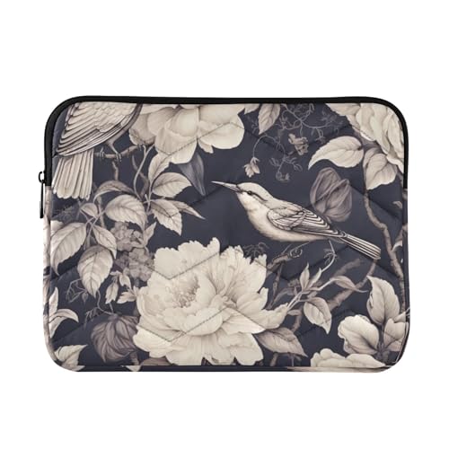 Funda para laptop 13-14 pulgadas impermeable flores y pájaros