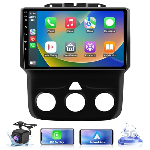 4GB+32GB Car Radio for Dodge Ram 1500 2500 3500 2013 2014 2015 2016 2017 2018 Manual AC with Wireless Car-Play Android Auto-9" IPS Car Stereo Upgrade Dash Kit with Backup Camera,FM RDS DSP SWC -  TopWeb