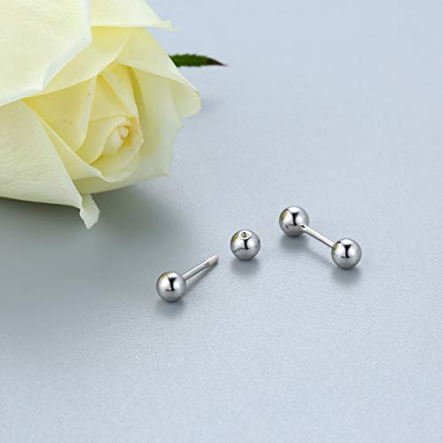 Silbertale SERSJ132S-6-3MM 6Mm Barbell Earrings 925 Sterling Silver Minimalist Silver Cartilage Stud Rook Daith Forward Helix Piercing Sleeper Earrings thumb #6