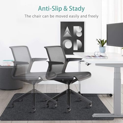 Image of Office Chair Mat, 47 inchx35 inch Dark Grey, Floor Protection Mat, Office Chair, Floor Protection Mat for Hard Floors, Scratch-Resistant Floor Mat, Chair Mat, Desk Chair Mat for Laminate