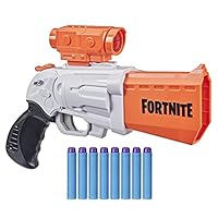 NERF - Fortnite SR Blaster - Hammer Action - including removable scope and 8 Official Nerf Elite Darts - as seen in Fortnite Video Game by Epic Games - Toys for Kids - Boys and Girls - Ages 8+