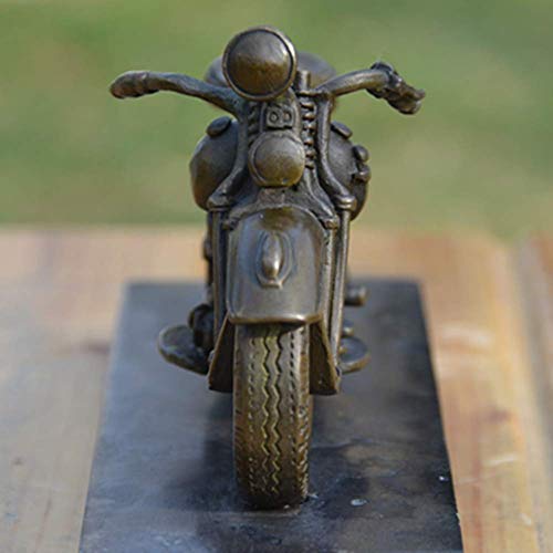 Liushi Motorcycle Model Sculpture, Motorbike Ornament Figurine Locomotive Garden Bronze Vintage Statue Art Deco #TOP6