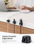 Cord Organizer [1s Lock] Spring Cable Holder Clips - Lamicall 12Pack Desk Cable Management Clips, Phone Charger Cord [Smooth Adjustable], Adhesive Wire Organizer Keeper Nightstand Wall Car Mom Gift