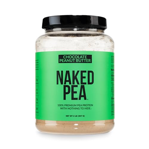 Image of NAKED Pea - Chocolate Peanut Butter Protein from US & Canadian Farms, Organic Cocoa, Organic Coconut Sugar - No GMO, No Soy, and Gluten Free, Aid Growth and Recovery - 21 Servings
