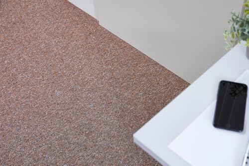 andiamo Auslegware Teppichboden Meterware Carlos - Teppichboden Auslegware & Teppich Meterware - Auslegware Teppich Meterware 4m & 5m breit - pflegeleichter Bodenbelag Mocca -400 x 350 cm