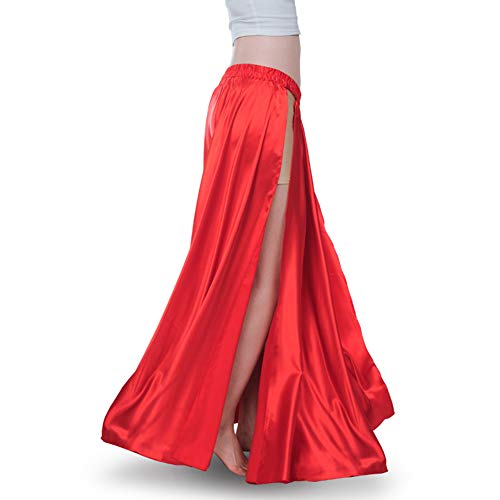 Jupe de danse du ventre tribal extensible SmEELA rouge pour liberté de mouvement