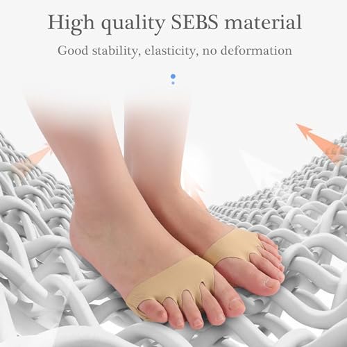 Image of SooGree 2 Pairs Honeycomb Fabric Forefoot Pads Men Women Soft Metatarsal Foot Pads Soft Gel Ball of Foot Cushions for Pain Relief