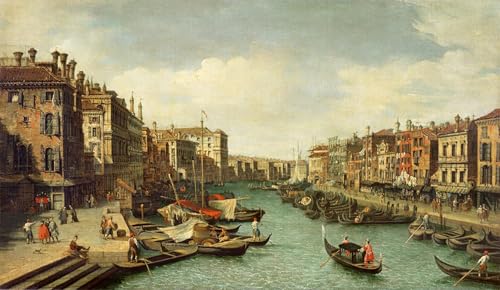 Tableaux peinture sur toile Venise décoration chambre adulte grand canal 60x90