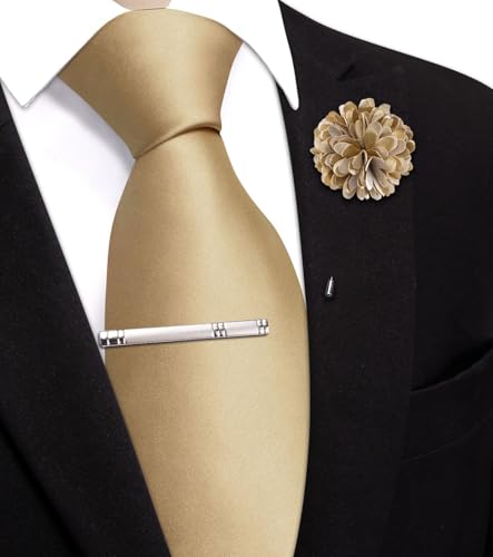Image of Hi-Tie Men's Extra Long Solid Satin Tie Set 63 Inch /70 Inch Formal Necktie
