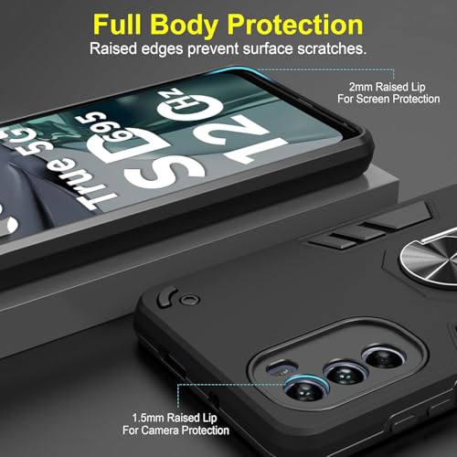 Image of NDCOM for Moto G62 5G Cover, Premium Motorola G62 5G Back Cover, Stylish Moto G62 Back Case Ring Holder Case