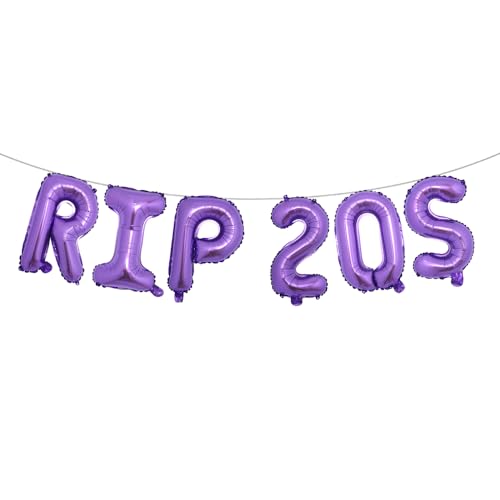 RIP Twenties Party Balloons 30th Birthday Party Decorations Death to My Twenties Birthday Party Supplies RIP 20s Birthday Decorations (RIP 20S Purple)