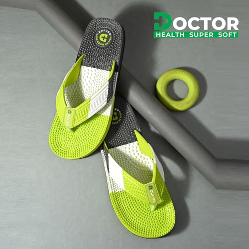 Image of DOCTOR HEALTH SUPER SOFT Men's Massage Flip Flops | Textured Footbed Comfortable EVA Slippers | Anti-Slip Lightweight Thong Sandals for Indoor Outdoor Casual Everyday Wear