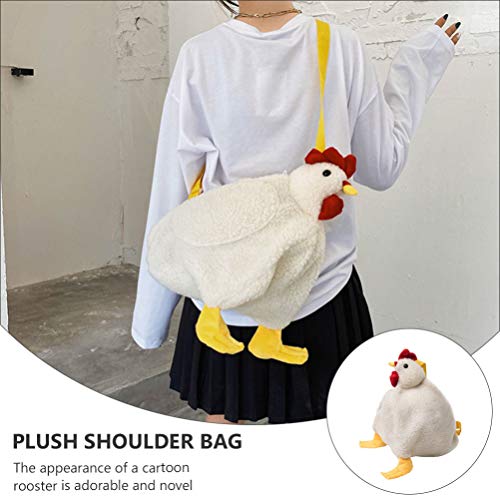KESYOO Feminino Bolsa de Frango Bolsa Crossbody Cartoon Galo Bolsa de Ombro Bolsas de Pelúcia Cartei