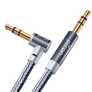 pTron Solero A15 3.5mm Male to Male Aux Cable, 90 Degree Connector, 1.5 Meter Long Stereo Audio Cable, Metal Shell, Gold…