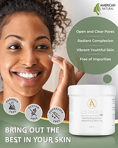 American Natural Blend Los Angeles Enzyme Mask - Exfoliating Face Mask With Allantoin, Fruit Extracts, Manuka Honey - Moisturizing Face Mask - Hydrating Face Mask - Pore Cleansing Mask - Usa (4Oz) #TOP3