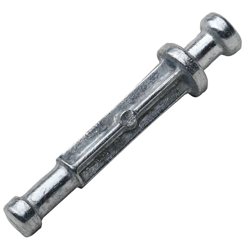 100 Pack Titus System 6 Double-Ended Dowel for Back to Back 3/4" (19mm) Panel Sharing Applications, 3/16" (5mm) Double Ended Push-in, Cam Lock Connectors for Furniture Cam Lock Fasteners, Zinc, R015