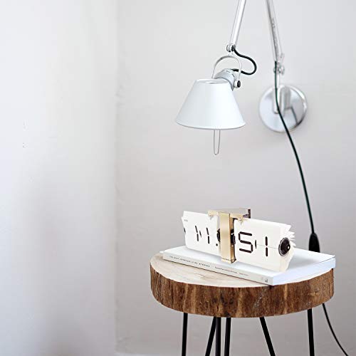 Cloudnola Flipping Out Wall And Tabletop Flip Clock, Battery Operated Digital Display (White/Gold) #TOP2