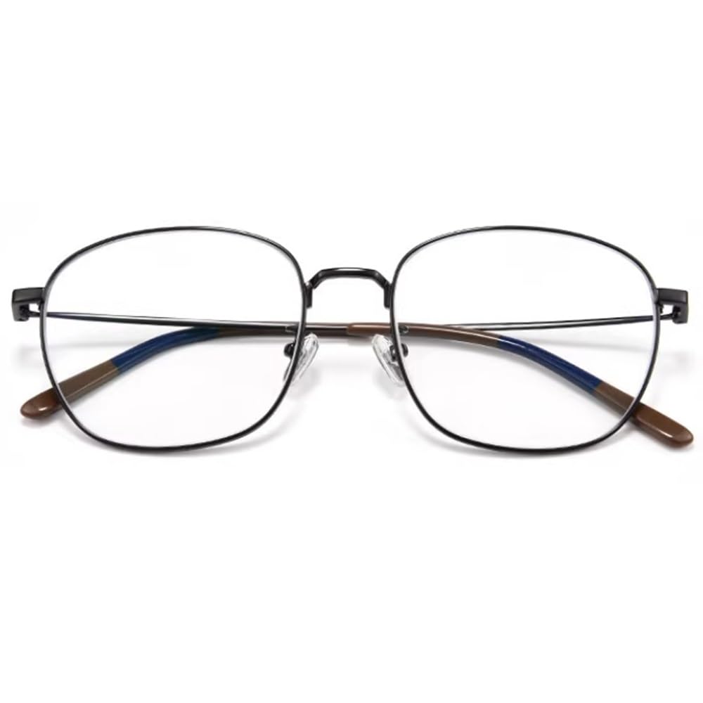 NILZA Sonnenbrille Große Rund Gläser Lesebrille Multifokale Computerbrille Metallrahmen Lesesonnenbrille Mode Sonnenleser Brille Gold (Color : Black, Size : +1.75)