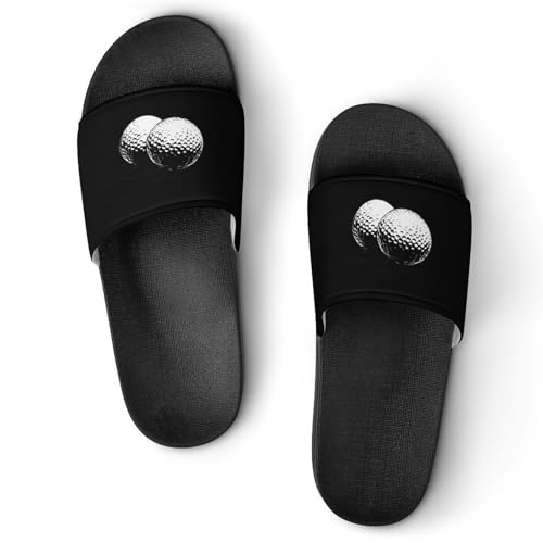 Golf Ball House Slippers for Women Men Lightweight Open-toe Slide Shoes for Bathroom Swimming Beach